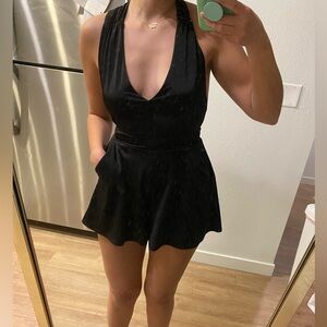 Guess silk romper, zipper closure, crisscross back